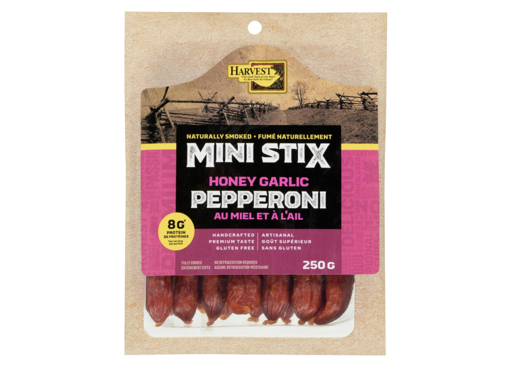 MiniStix Honey Garlic Pepperoni 250g Harvest Meats